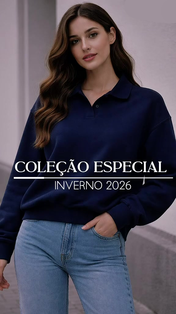Moletom Feminino Oversized Gola Polo Premium Casual Chic Confortável Manga Longa Moda Inverno