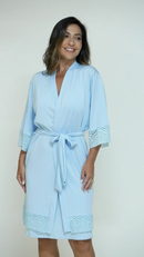 Robe Romantic Renda Hobby Feminino Roupão Confortável Linha Noite