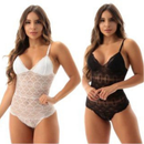 Kit com 2 Body Rendado Com Aro Sem Bojo Lingerie / Body Feminino Sem Bojo