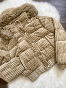 Jaqueta Puffer Feminina Cropped Curta Impermeável Bobojaco Pelúciada Casaco Frio Inverno Quentinha
