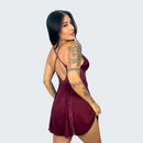 Camisola Sensual Alexia com Renda e Alça Cruzando as Costas