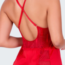 Camisola Sensual Alexia com Renda e Alça Cruzando as Costas