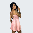 Camisola Sensual Alexia com Renda e Alça Cruzando as Costas