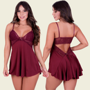 Camisola Sensual Renda Decote Costas Roupa de Dormir Lindas Cores Giovana