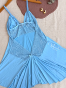 Camisola Sexy Bailarina Renda Costa Nua Babado Fenda Sem Bojo Roupa Dormir Lingerie Linha Noite