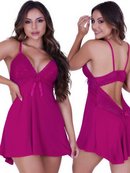 Camisola Sexy Bailarina Renda Costa Nua Babado Fenda Sem Bojo Roupa Dormir Lingerie Linha Noite