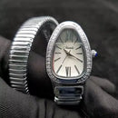 Missfox Moda Feminina Personalidade Cabeça De Cobra Pulseira De Aço Inoxidável Diamante Forma Feminino