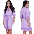 Robe Romantic Renda Hobby Feminino Roupão Confortável Linha Noite