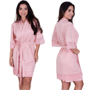 Robe Romantic Renda Hobby Feminino Roupão Confortável Linha Noite
