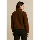Casaco Feminino Pelucia Blusa de Frio Gola Alta Sem Capuz