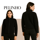 Casaco Feminino Pelucia Blusa de Frio Gola Alta Sem Capuz