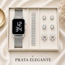 Kit Feminino com Relógio LED + Pulseira e Brinco